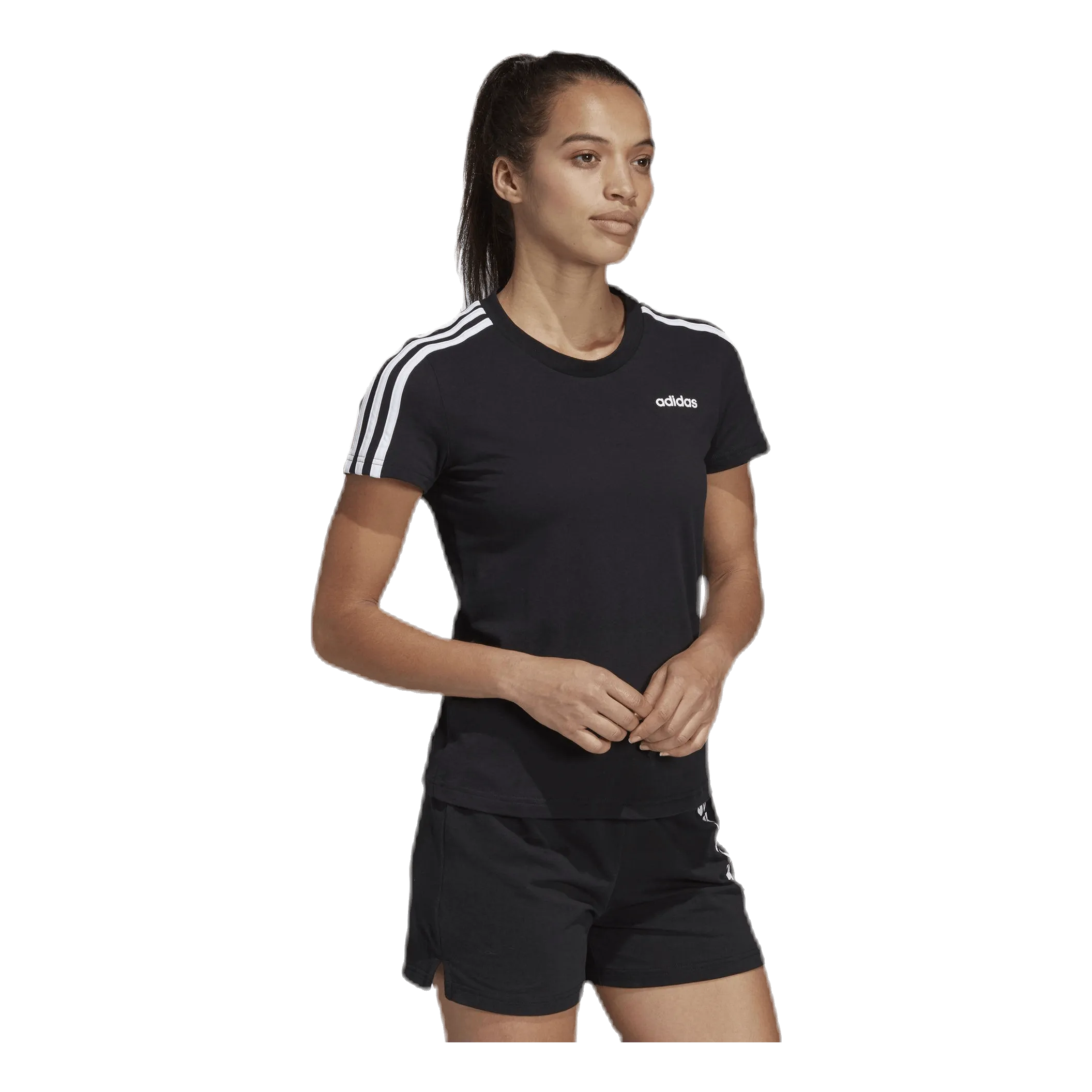 Adidas Essentials 3S Slim Tee Black / White