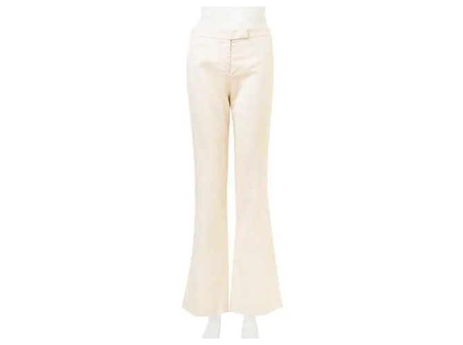 Alexander Mcqueen Pantalones De Seda Beige 