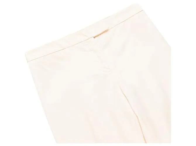 Alexander Mcqueen Pantalones De Seda Beige 