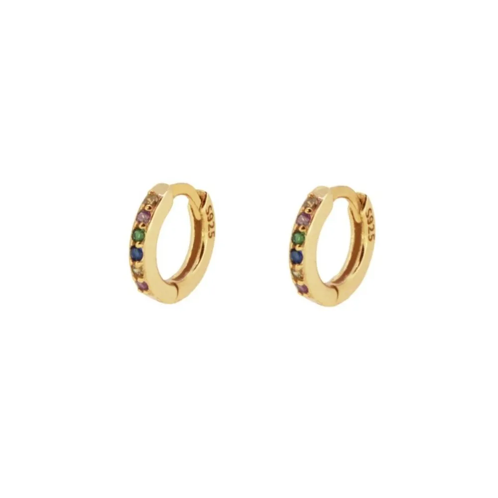 Aro Circonitas Multicolor Oro