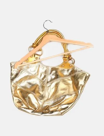 BERGE Bolso metalizado dorado