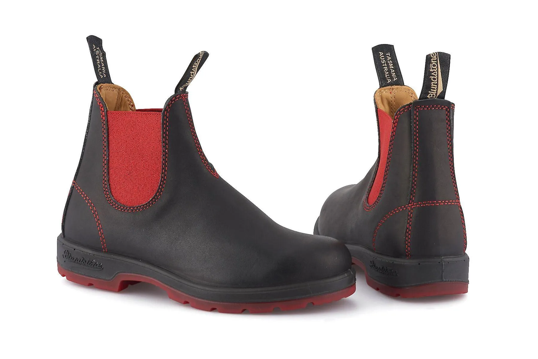 Blundstone 1316 Negro Rojo Cuero Chelsea Botas