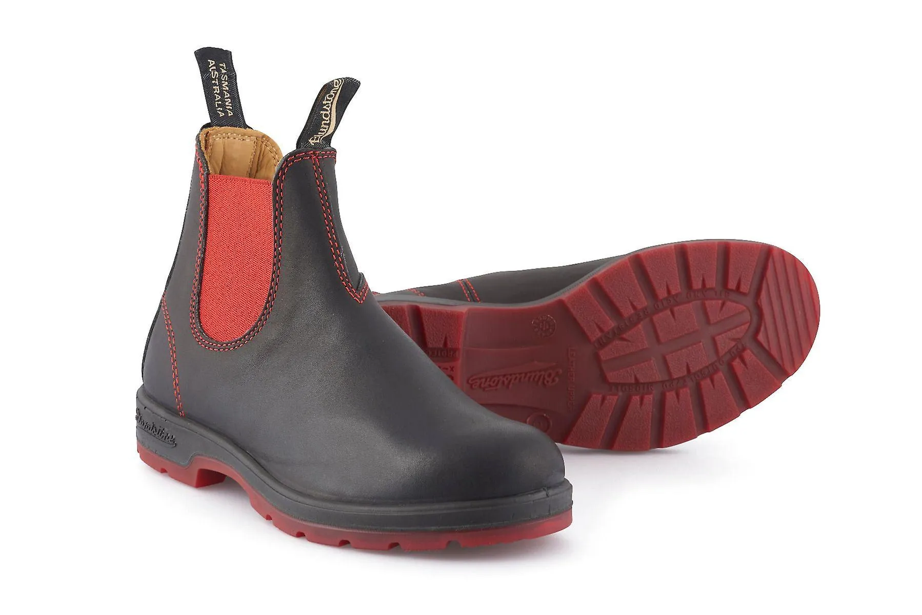 Blundstone 1316 Negro Rojo Cuero Chelsea Botas