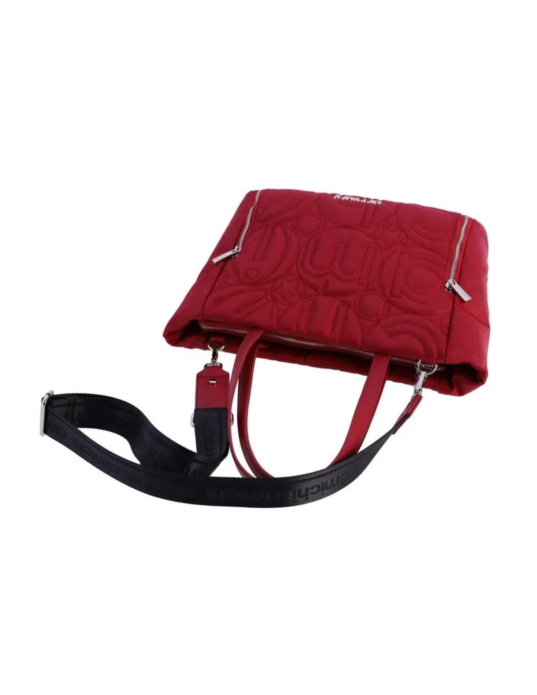 Bolso shopper AMICHI nylon con bandolera rojo