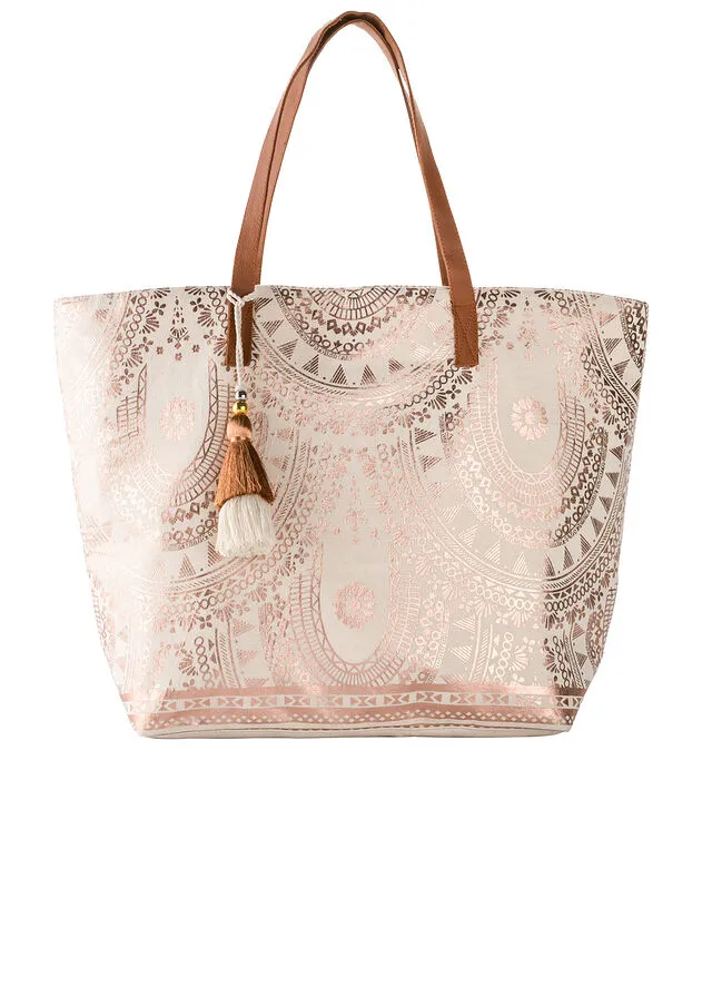 BOLSO SHOPPER ORO ROSADOCREMA