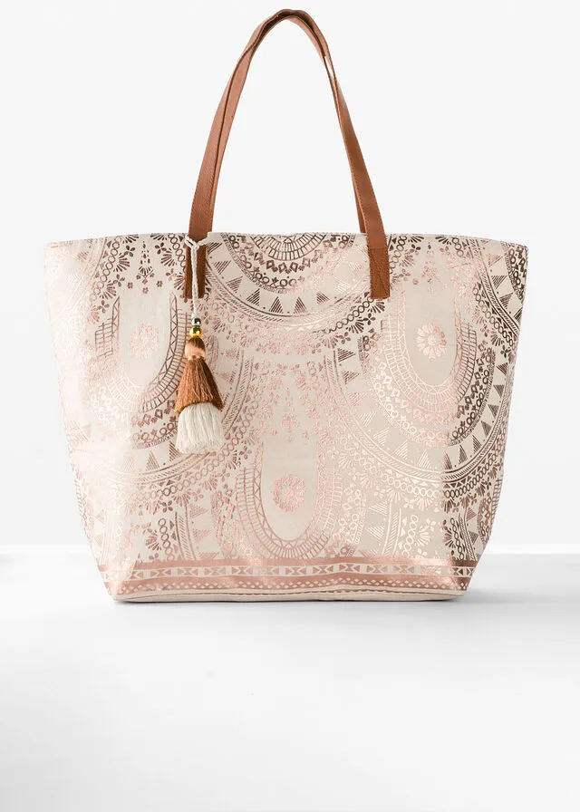 BOLSO SHOPPER ORO ROSADOCREMA