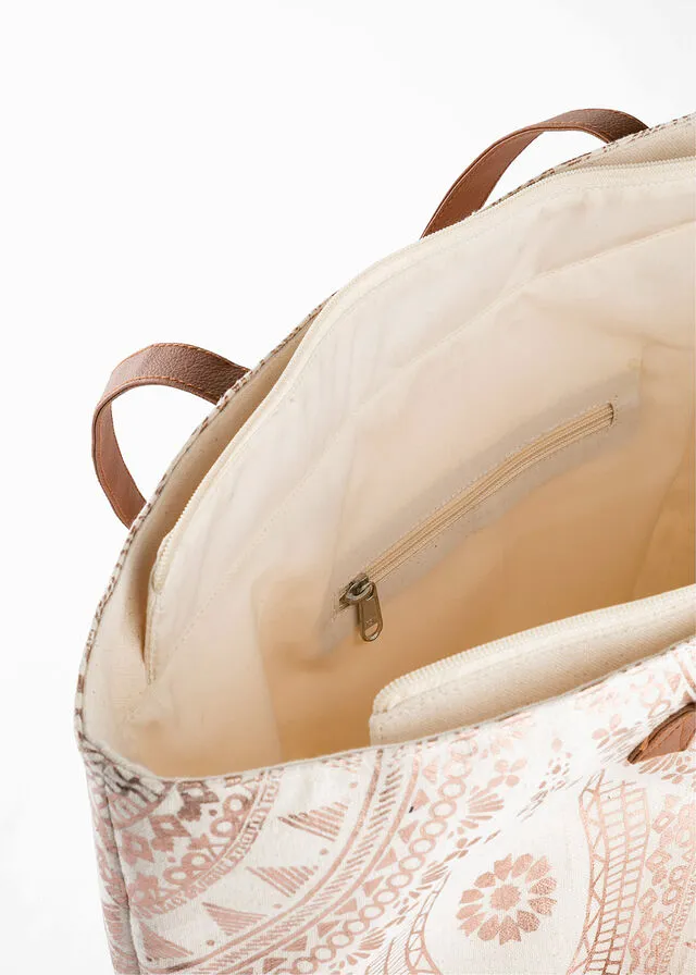 BOLSO SHOPPER ORO ROSADOCREMA