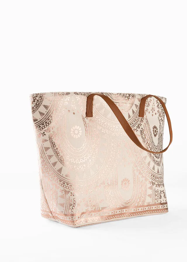 BOLSO SHOPPER ORO ROSADOCREMA