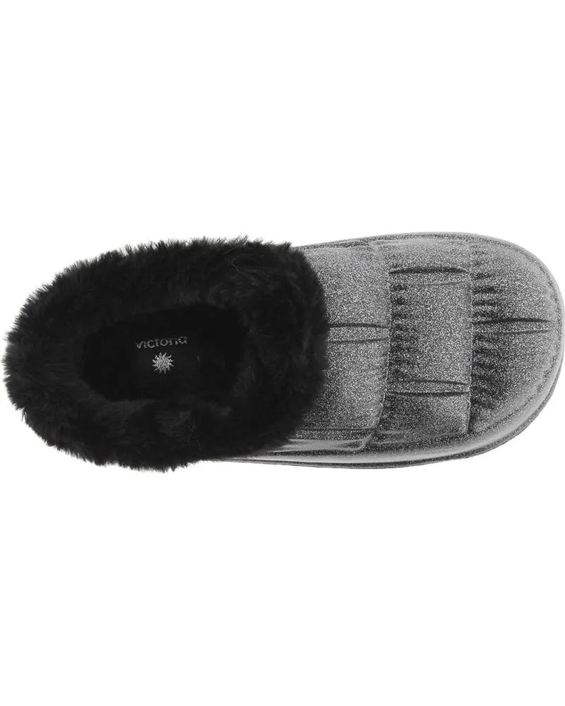 Calzado de casa VICTORIA  de Mujer ZAPATILLAS 1402101 NUBE GLITTER  NEGRO