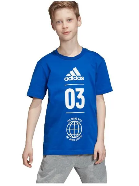 camiseta adidas azul niño