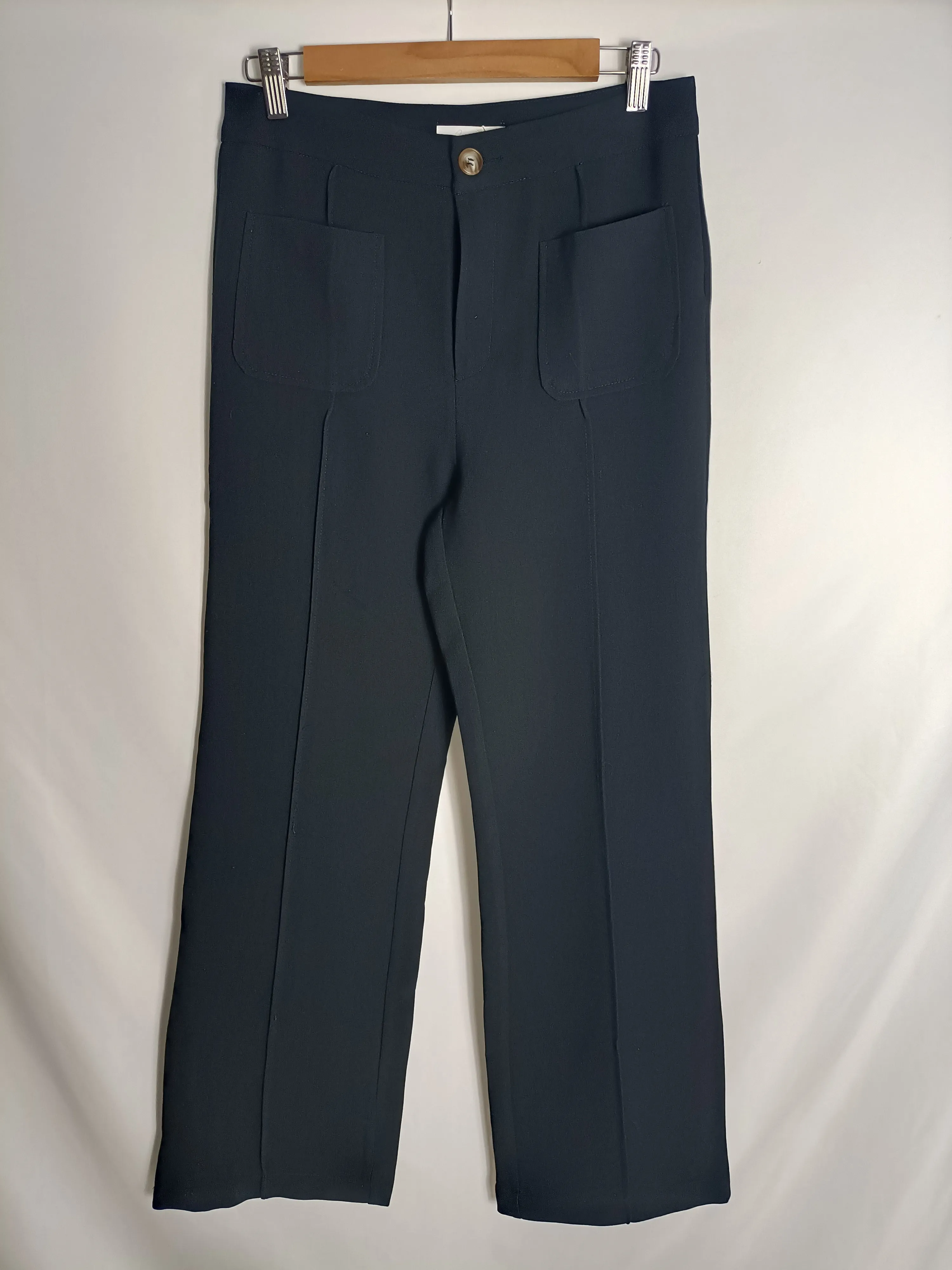 CARLOTA&CO. Pantalón recto azul  T.l