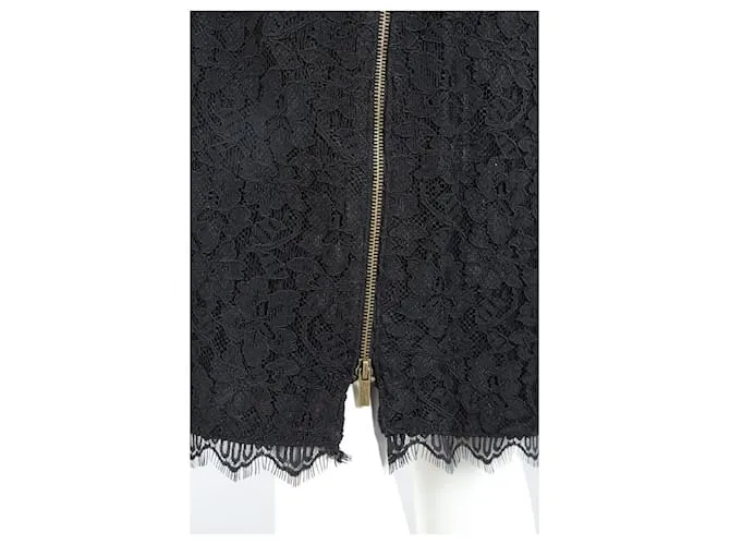 Diane Von Furstenberg Vestido largo de encaje negro Zarita de DvF 