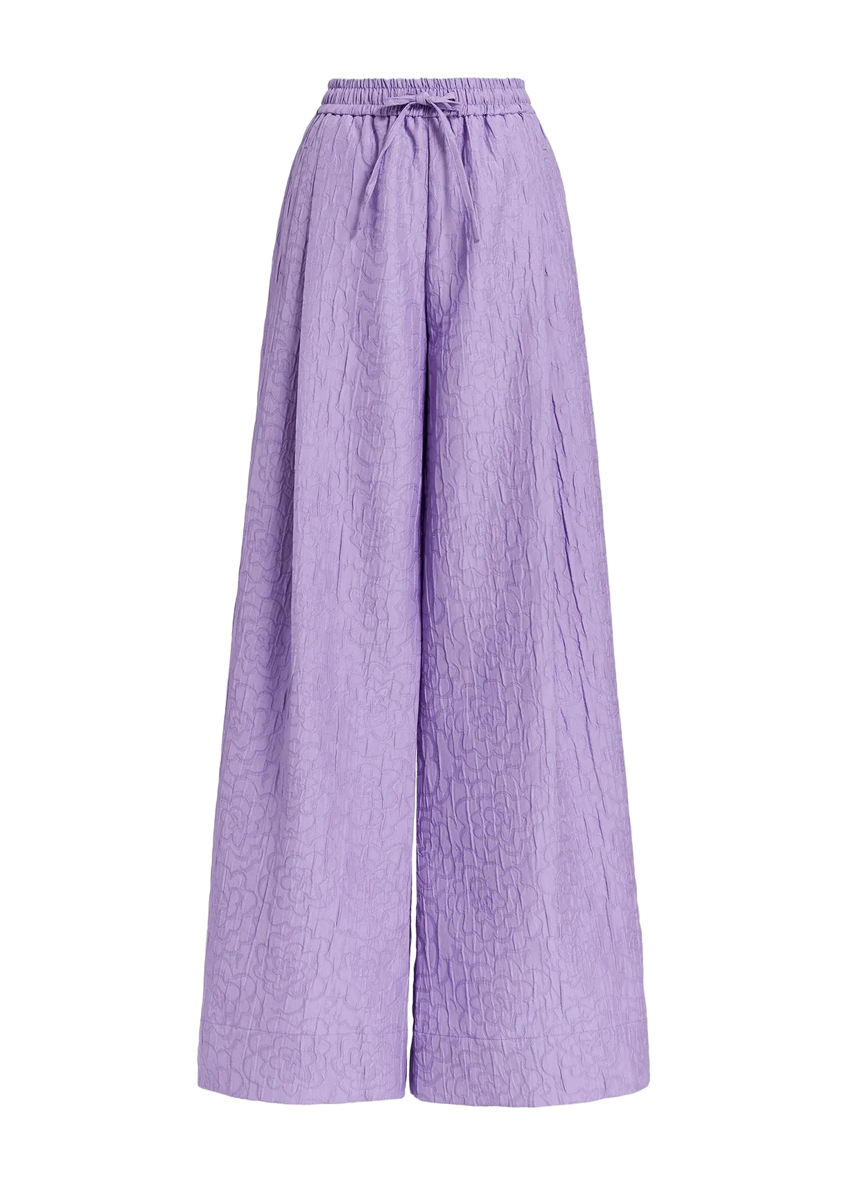 ESSENTIEL ANTWERP GONE  PANTALóN ANCHO DE JACQUARD DE FLORES EN VIOLETA