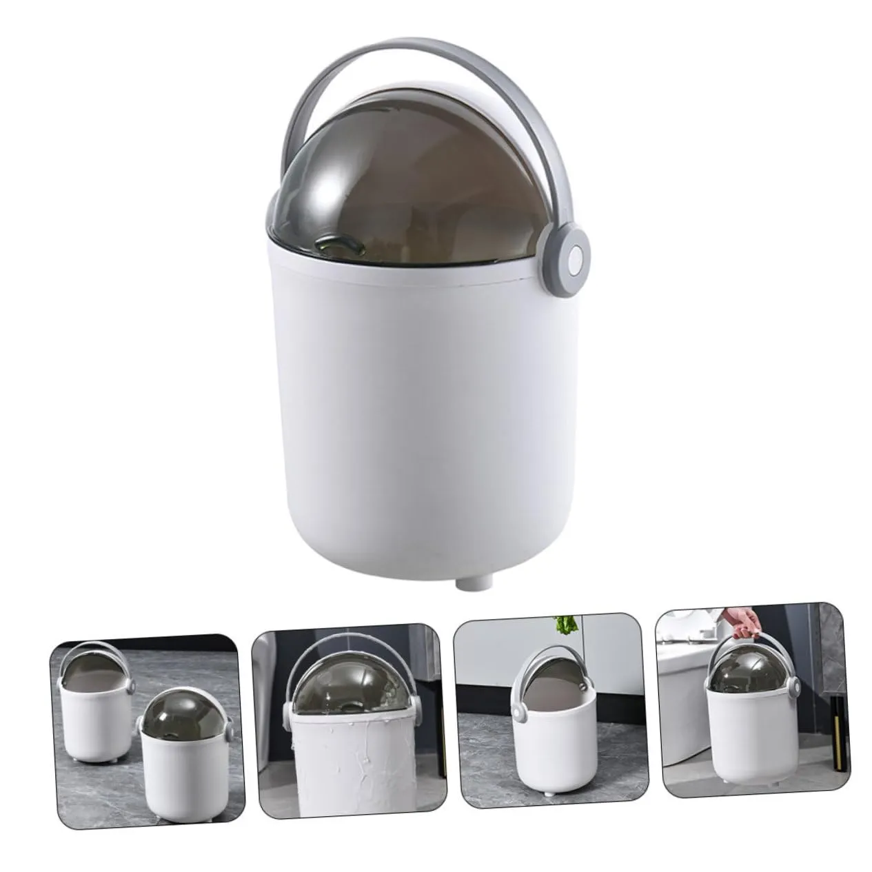 FONDOTIN Cubo De Basura De Cocina Con Tapa Abatible Cubo De Basura De Plástico Con Asa Para Baño Y Cocina