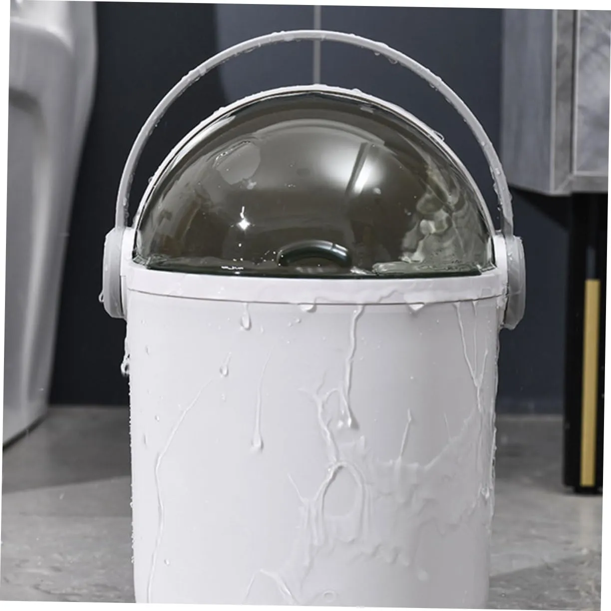 FONDOTIN Cubo De Basura De Cocina Con Tapa Abatible Cubo De Basura De Plástico Con Asa Para Baño Y Cocina