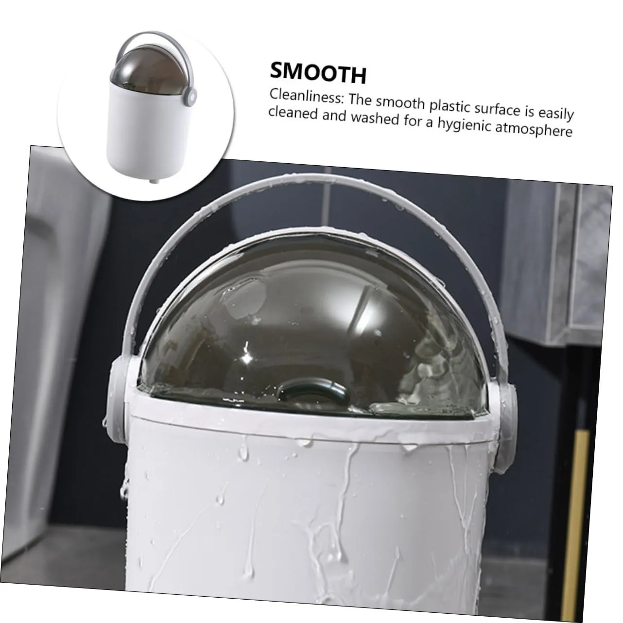 FONDOTIN Cubo De Basura De Cocina Con Tapa Abatible Cubo De Basura De Plástico Con Asa Para Baño Y Cocina