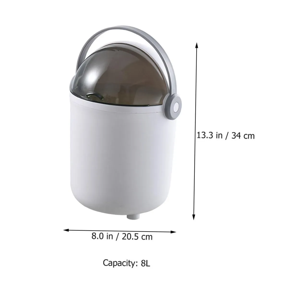 FONDOTIN Cubo De Basura De Cocina Con Tapa Abatible Cubo De Basura De Plástico Con Asa Para Baño Y Cocina