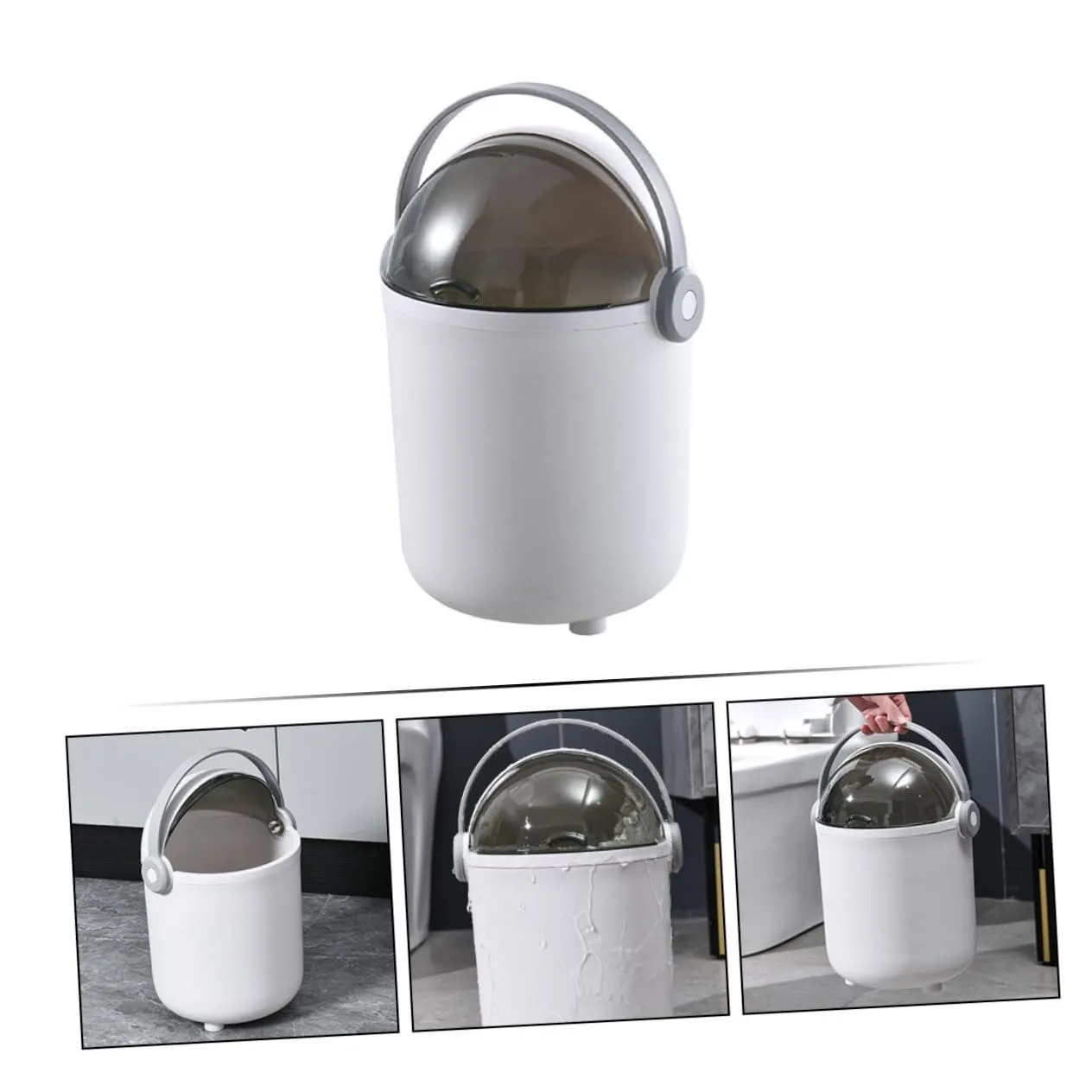 FONDOTIN Cubo De Basura De Cocina Con Tapa Abatible Cubo De Basura De Plástico Con Asa Para Baño Y Cocina