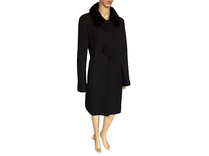 GEORGES RECH Abrigos T.fr 38 Lana Negro 