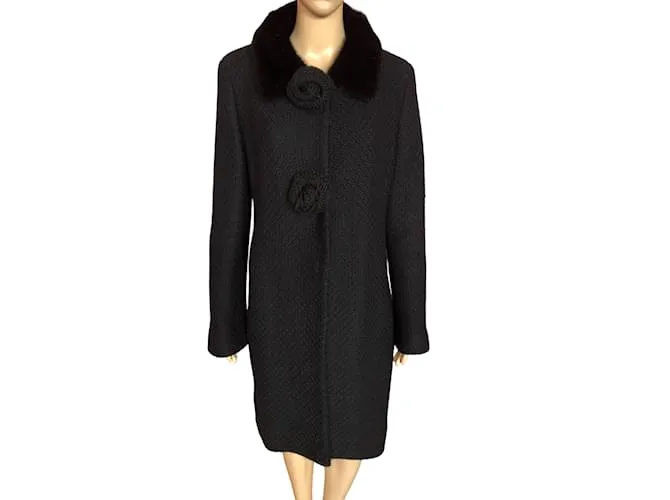 GEORGES RECH Abrigos T.fr 38 Lana Negro 