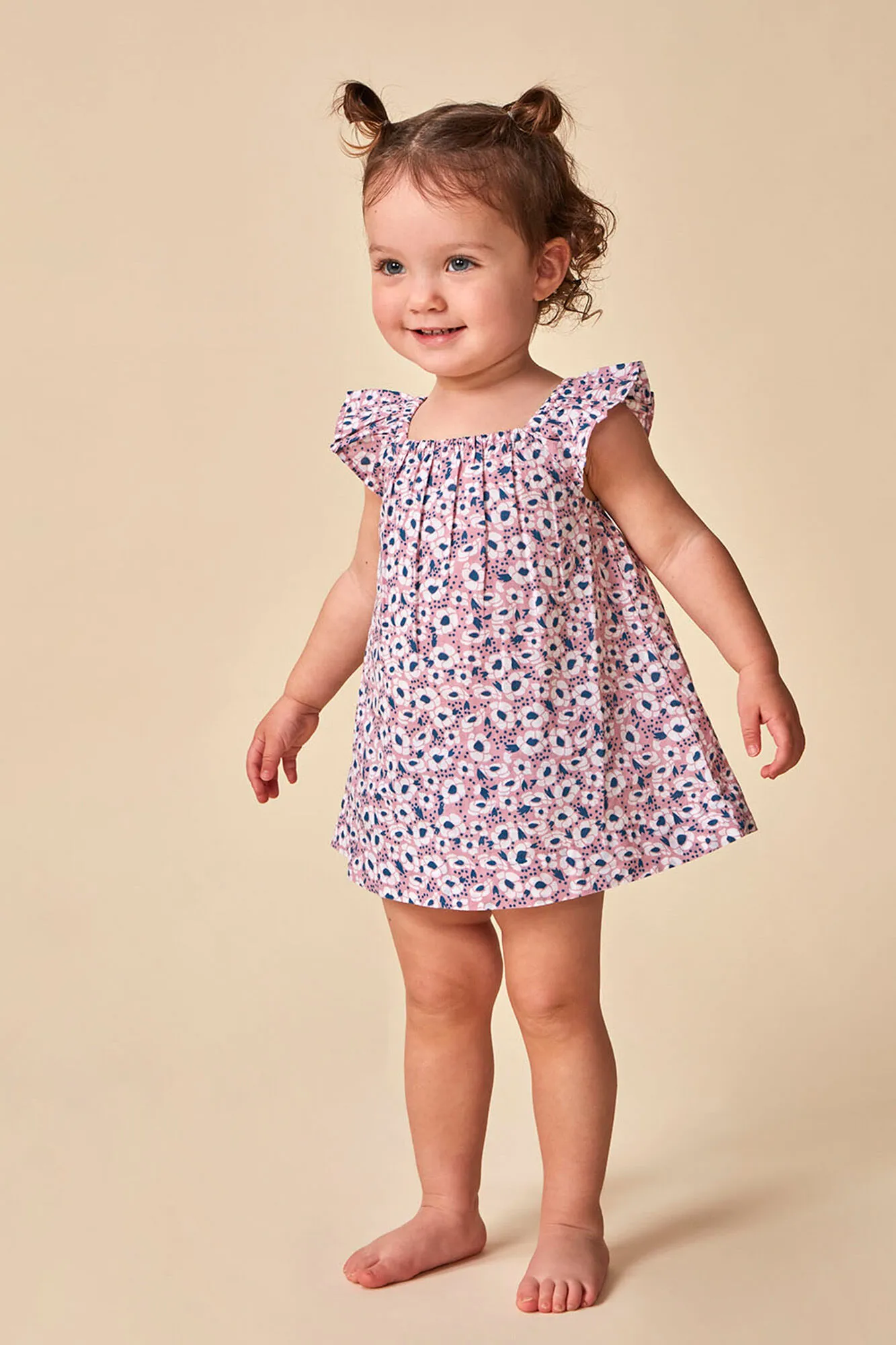 Gocco Vestido Playa Estampado Flores Rosa Medio