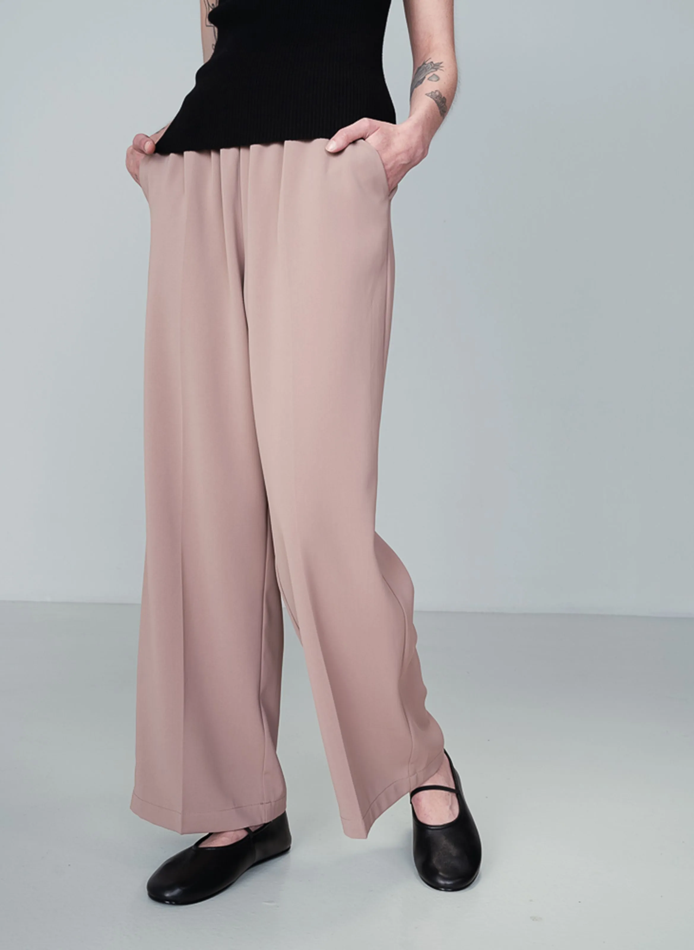 GRACE ET MILA NOBLESSE  PANTALóN ANCHO EN BEIGE