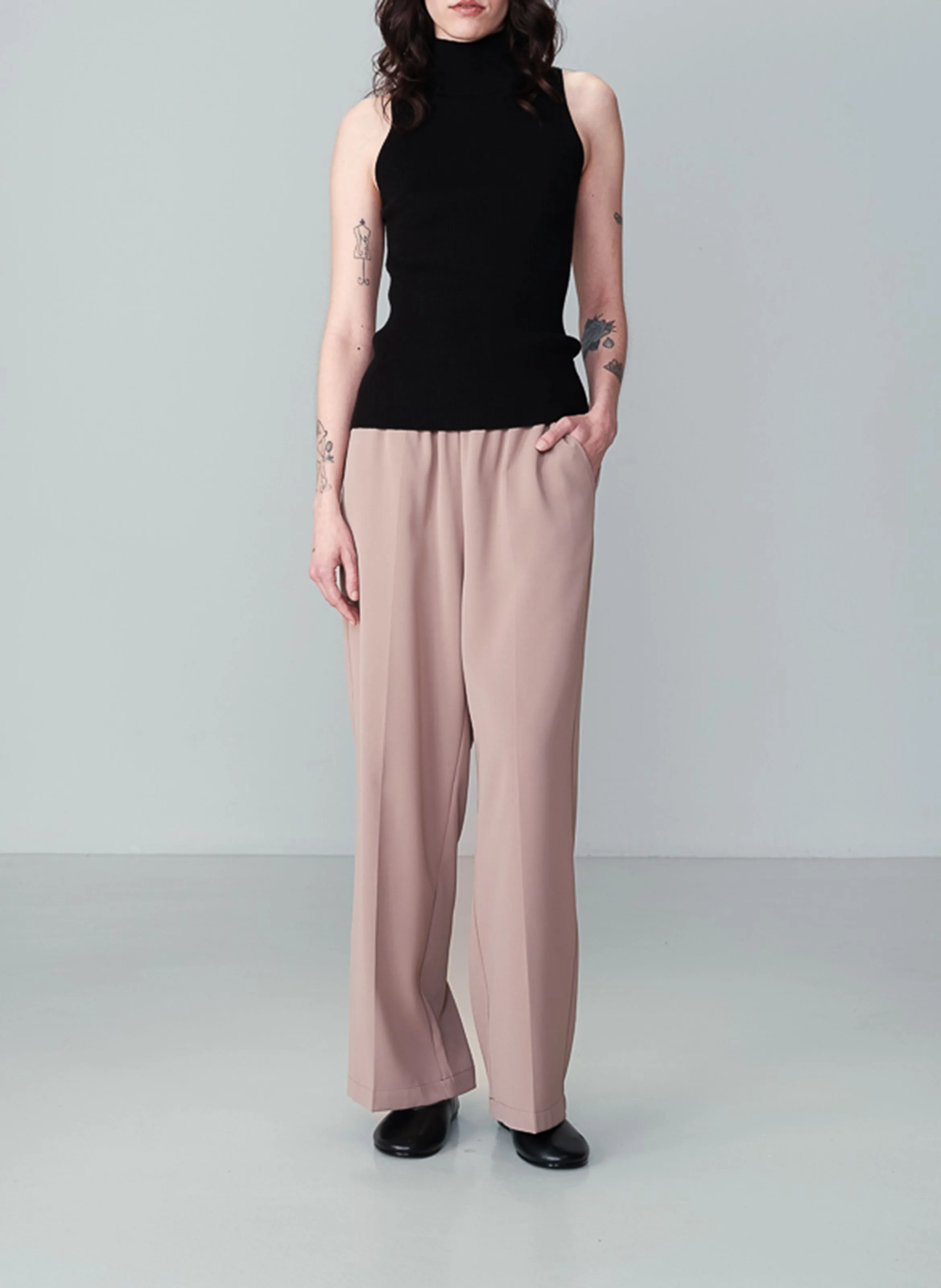 GRACE ET MILA NOBLESSE  PANTALóN ANCHO EN BEIGE