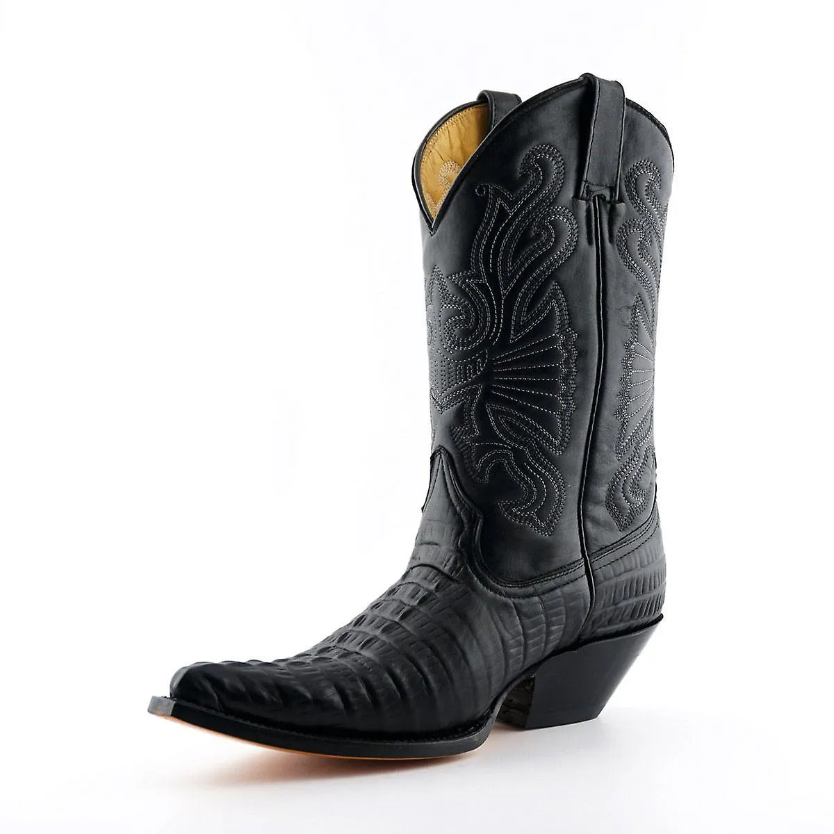 GRINDERS BOTAS COWBOY DE CUERO NEGRO  CAROLINA
