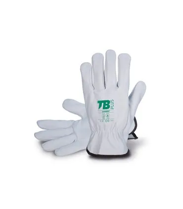 Guante piel flor gris ribete BODERO t.7 160IBSZ