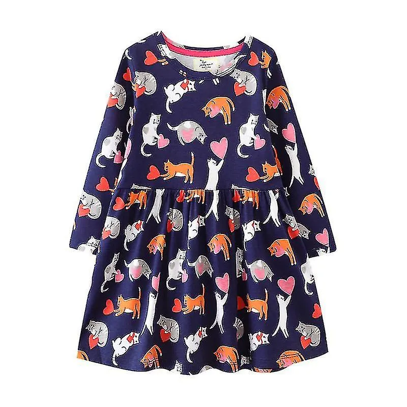 Kids Crew Neck Dresses Ruched Holiday Party Dress Animal Printed