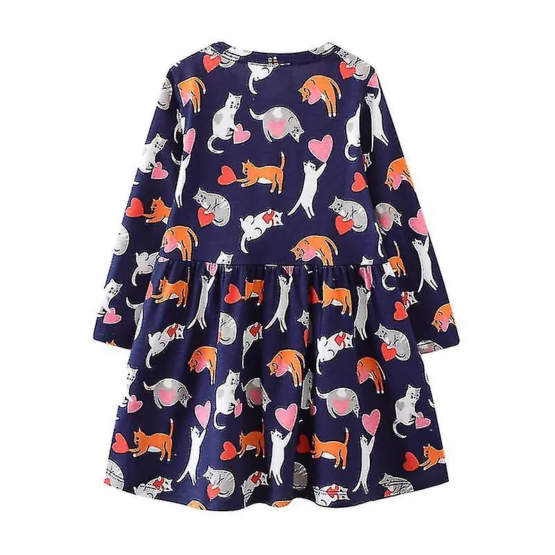 Kids Crew Neck Dresses Ruched Holiday Party Dress Animal Printed