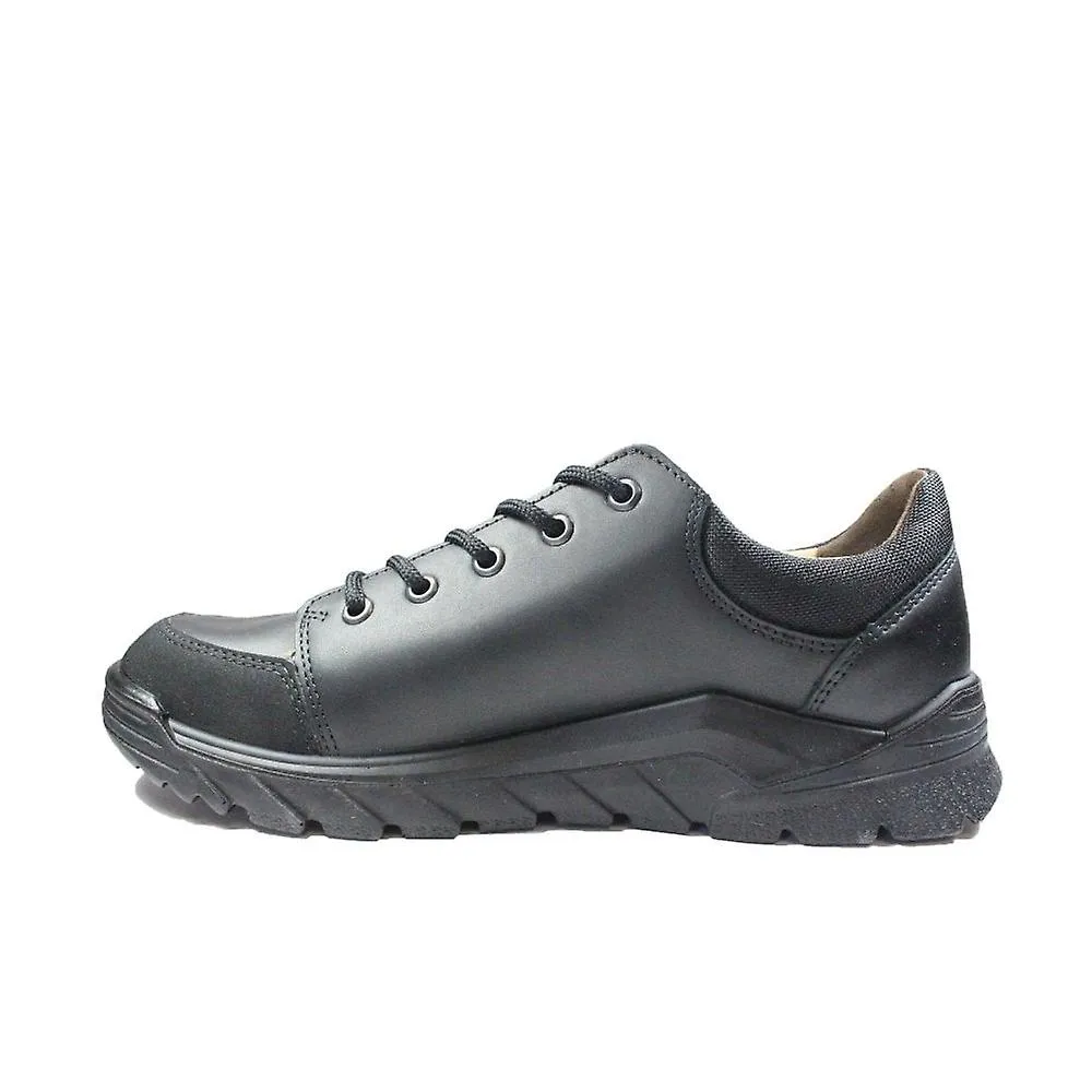 KIDS RICOSTA NATE | BLACK LEATHER | MEDIUM WIDTH | BOYS LACEUP SCHOOL SHOES