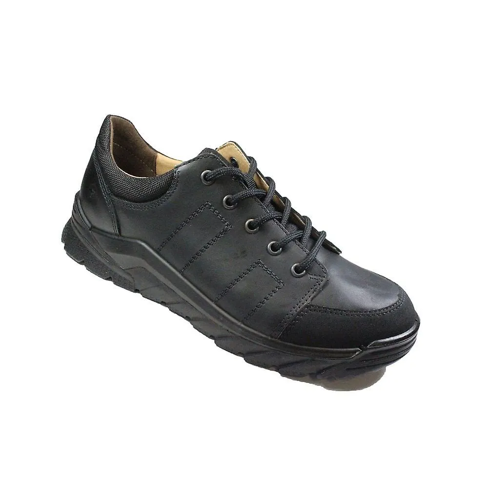 KIDS RICOSTA NATE | BLACK LEATHER | MEDIUM WIDTH | BOYS LACEUP SCHOOL SHOES