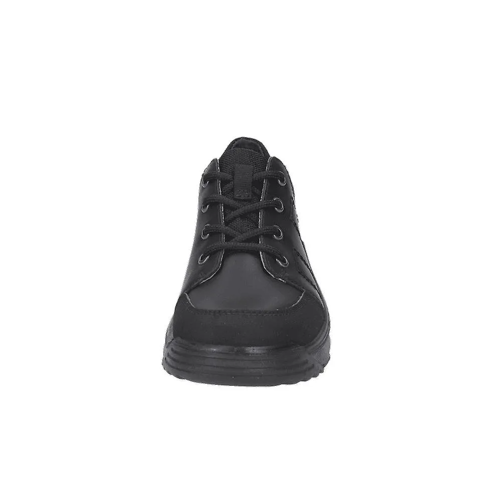KIDS RICOSTA NATE | BLACK LEATHER | MEDIUM WIDTH | BOYS LACEUP SCHOOL SHOES