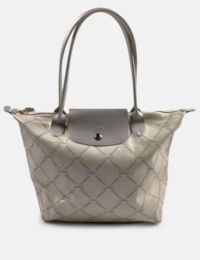 Longchamp Bolso blanco irisado