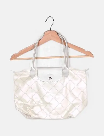Longchamp Bolso blanco irisado