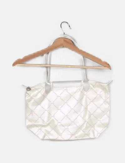 Longchamp Bolso blanco irisado