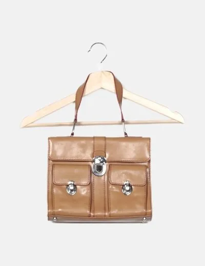 Mango Bolso marrón texturizado