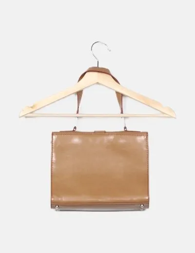 Mango Bolso marrón texturizado