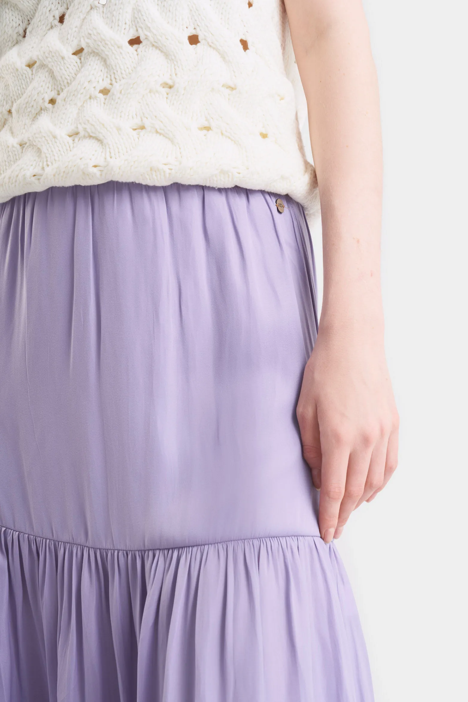 Maxi falda adana para mujer capas y recogidos