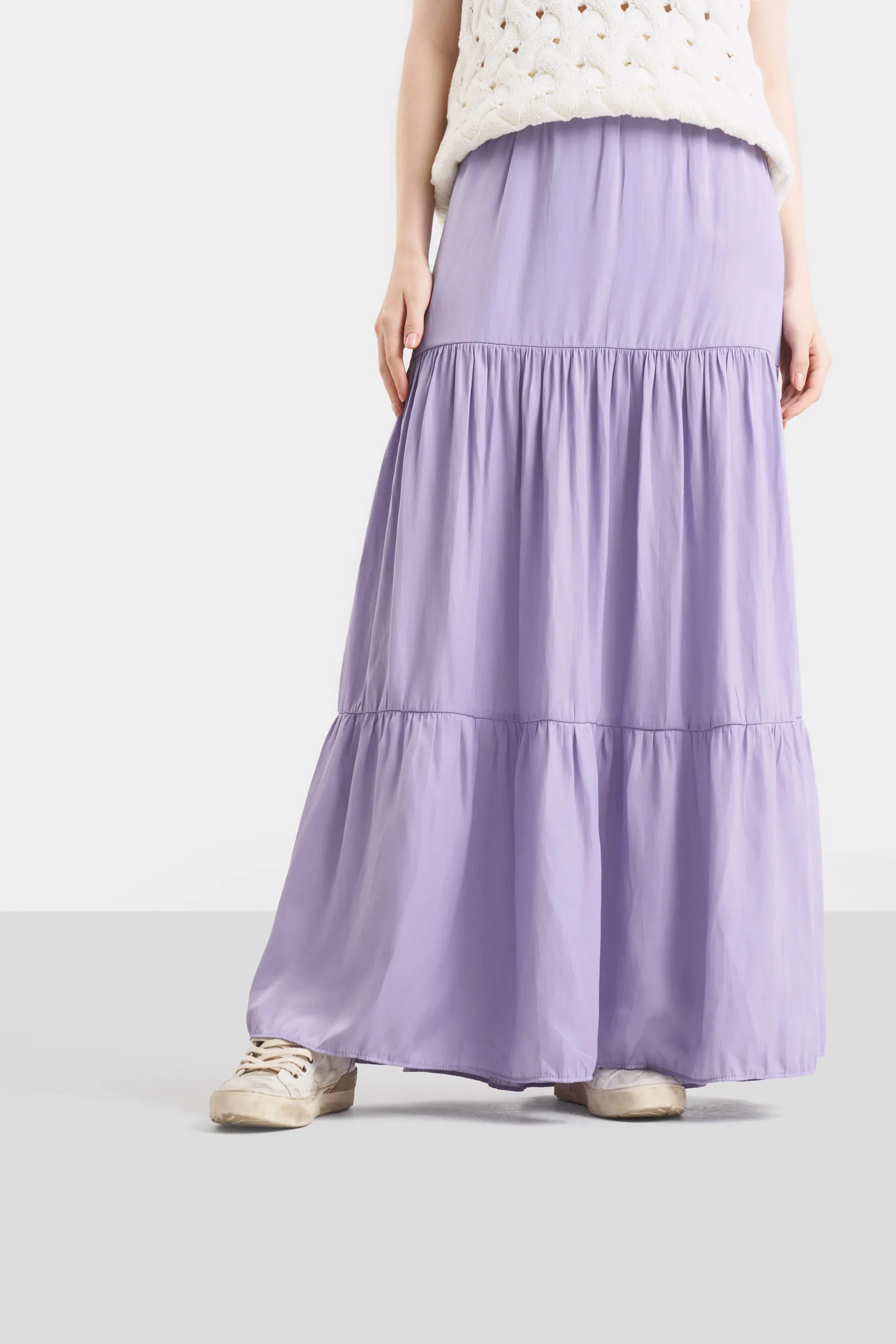 Maxi falda adana para mujer capas y recogidos