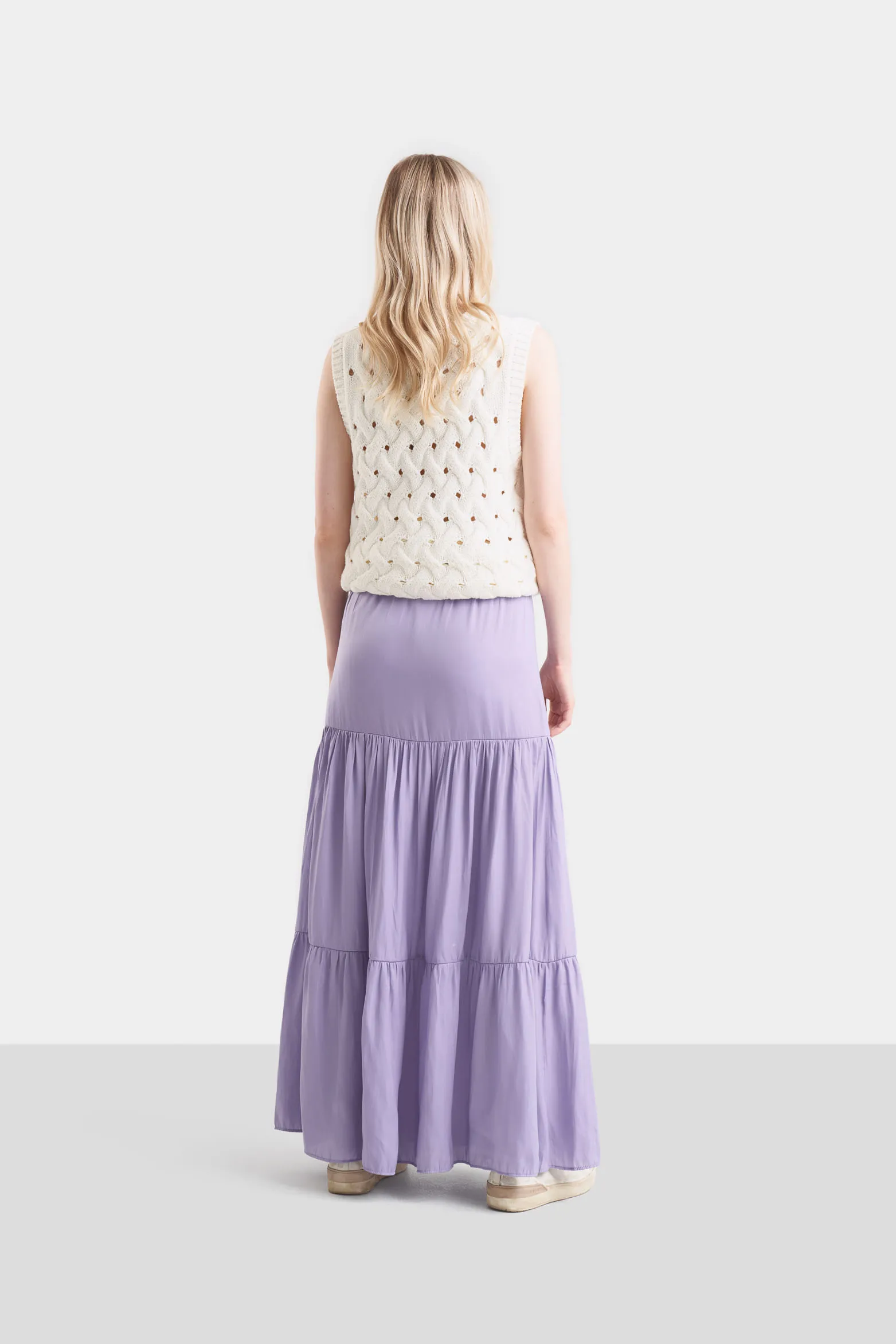 Maxi falda adana para mujer capas y recogidos