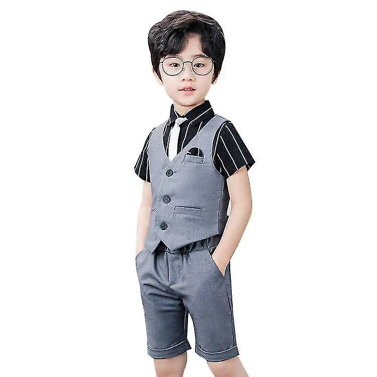 Miman Boy's Tuxedos Toddler Formal Suits Set Kids Slim Fit Suit For Weddings