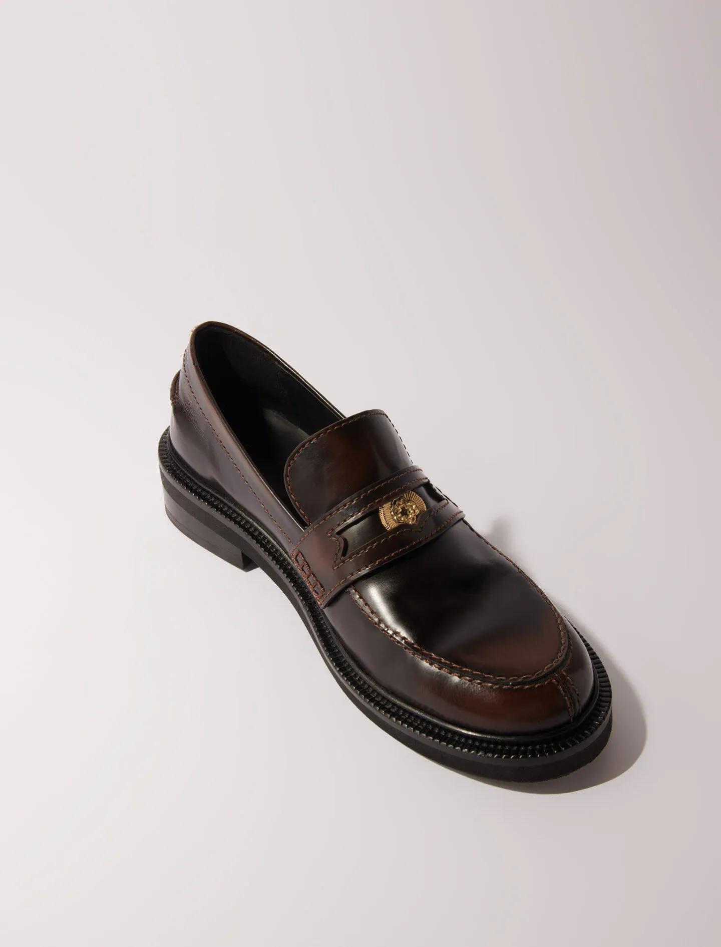 Mocasines de cuero cepillado