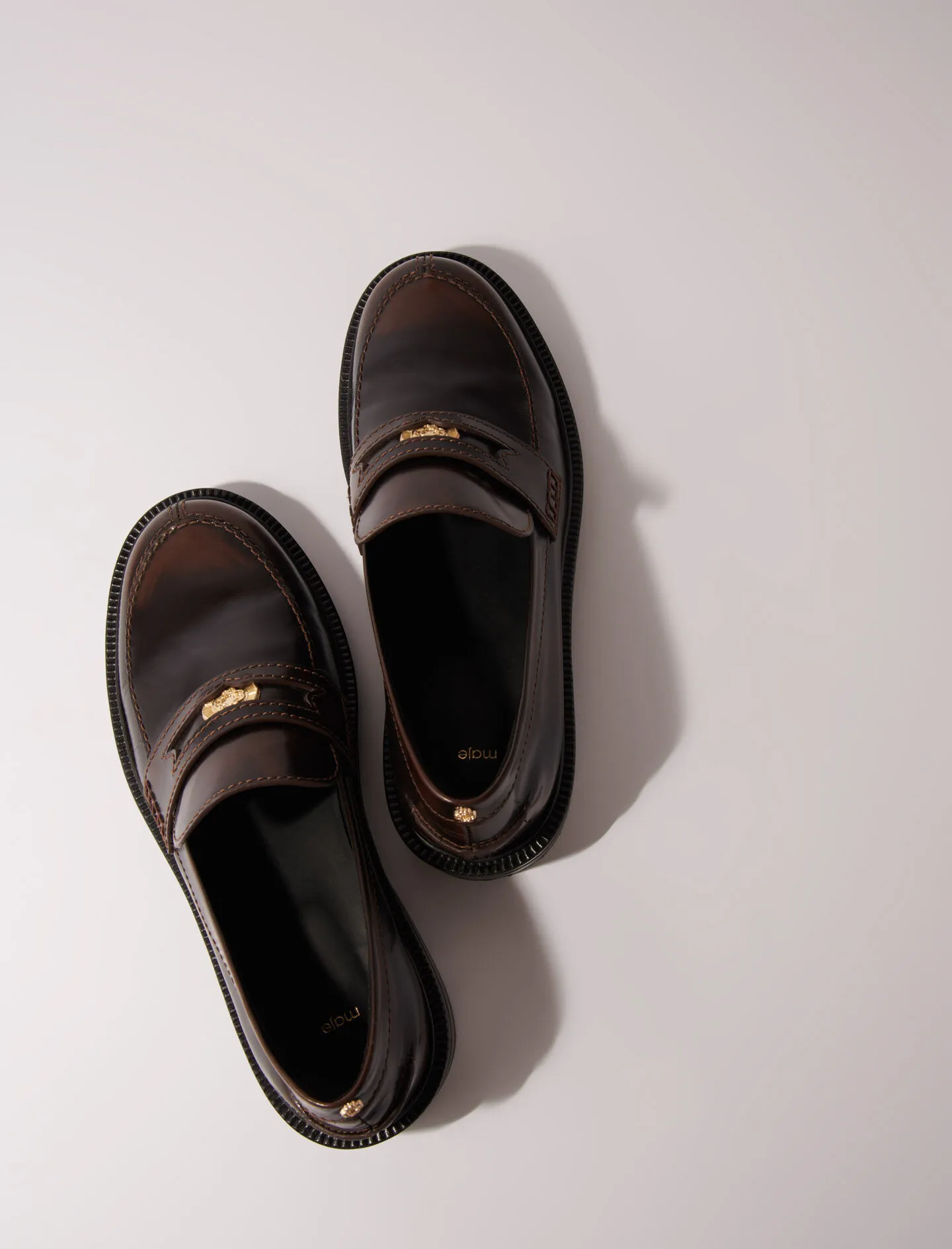 Mocasines de cuero cepillado
