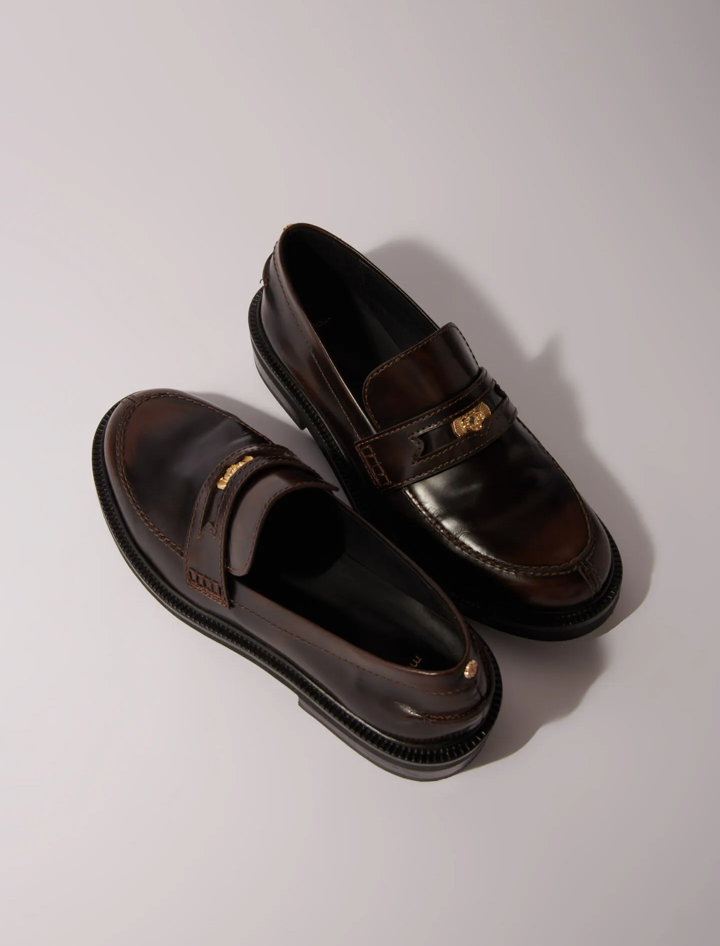 Mocasines de cuero cepillado