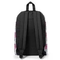 MOCHILA EASTPAK Out Of Office 27L. con bolsillo ordenador Ref. EK76765T Urban Pink Paisaje urbano blanca y rosa flores