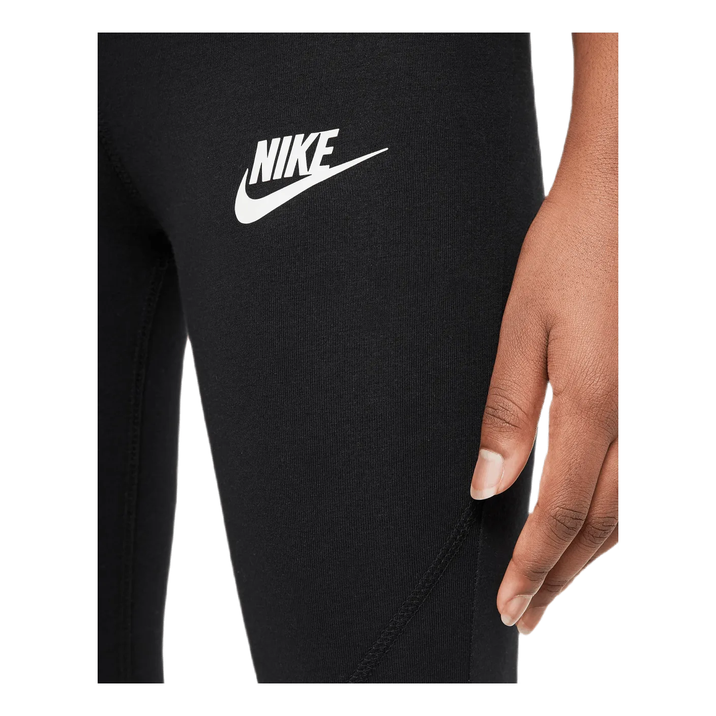 NIKE SPORTSWEAR FAVORITES BIG KIDS' (GIRLS') HIGHWAISTED LEGGINGS BLACK/WHITE