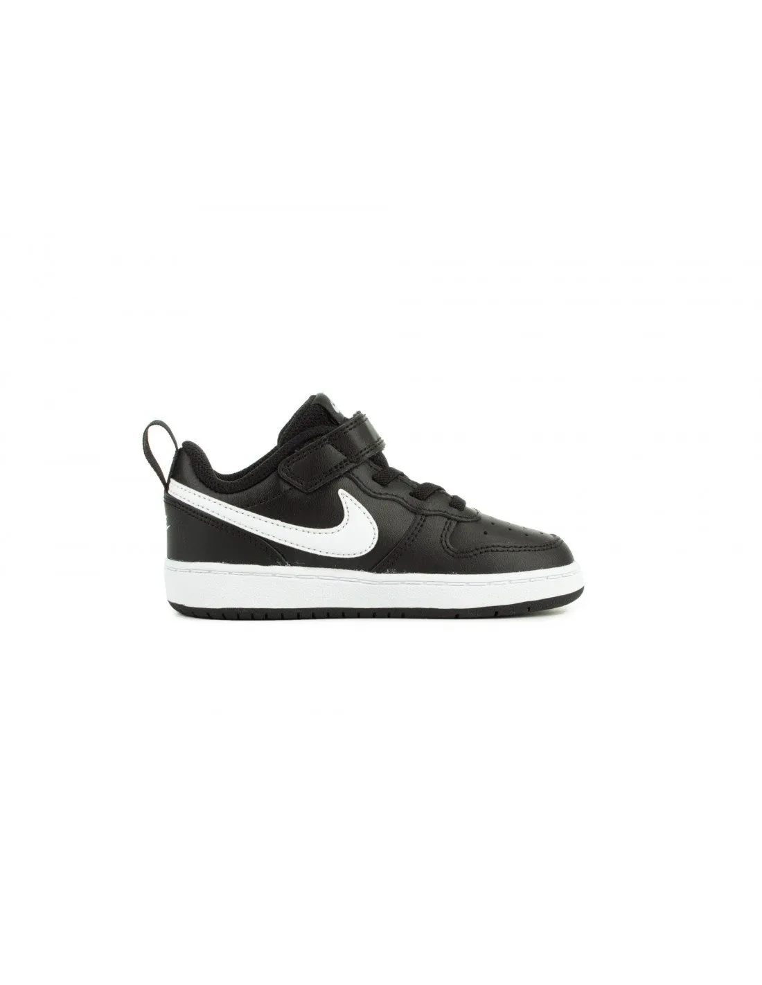NIKE  ZAPATILLAS NEGRO Y BLANCO COURT BOROUGH LOW 2 (TDV) BEBé