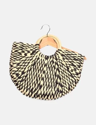 NoName Bolso bicolor rafia